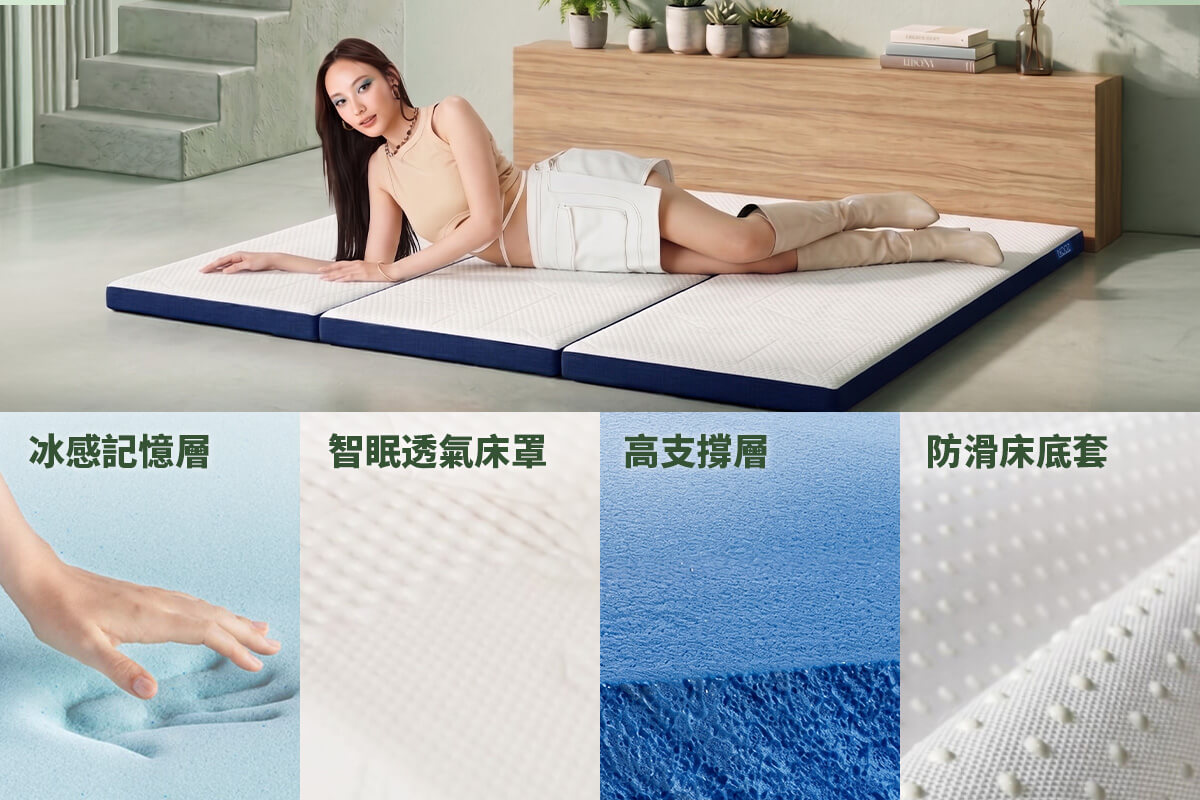 Nooz FlexiRest Trifold Topper 三折疊日式床墊 功能特側