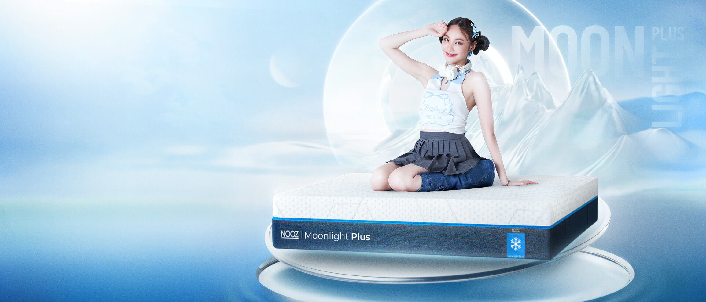 躺在Nooz Moonlight Plus記憶床墊<br>服貼涼爽好減壓