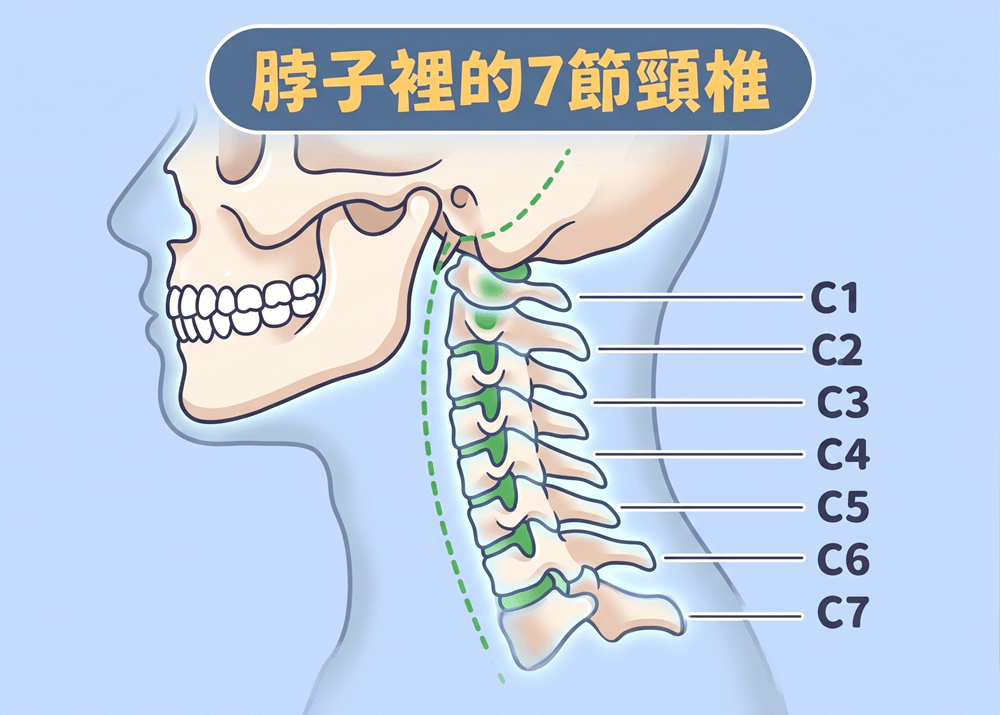 蝴蝶枕 vs 一般枕頭的差別?好用嗎?蝶型枕設計原理、怎麼睡一次懂 脖子裡的7節頸椎,有輕微的弧度